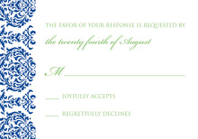 Exquisite Monogram Blue RSVP Cards