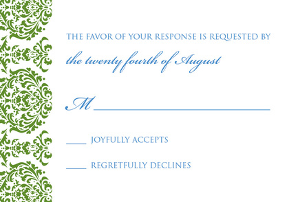 Exquisite Monogram Green Enclosure Cards