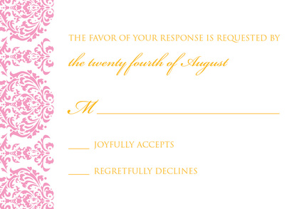 Exquisite Monogram Pink Enclosure Cards