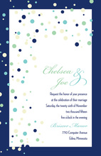 Playful Spray Blue Dots Invitation