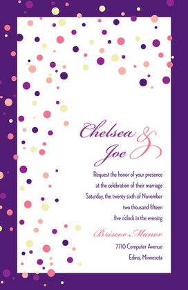 Playful Spray Purple Dots RSVP Cards