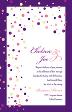 Playful Spray Purple Dots Invitation