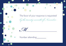 Layered Blue Vintage Borders RSVP Cards