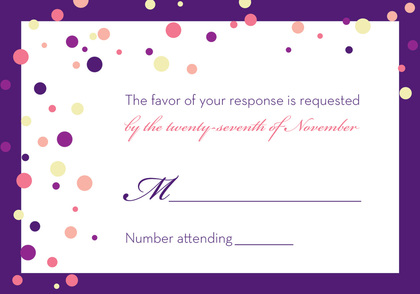 Playful Spray Purple Dots Invitation