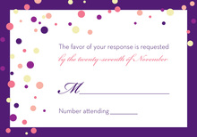 Playful Spray Purple Dots RSVP Cards