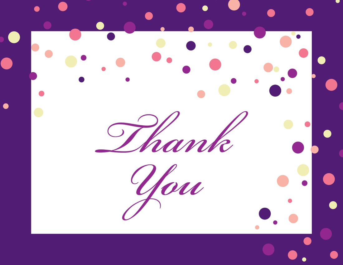 Playful Spray Purple Dots Thank You Cards