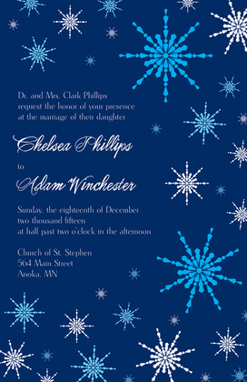 Trendy Snowflakes Blue Thank You Cards