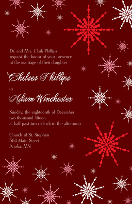 Black Whimsical Snowflakes Invitation