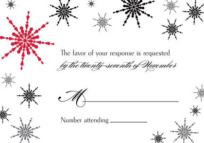 Trendy Snowflakes Black Thank You Cards