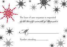 Modern Snowflakes Black RSVP Cards