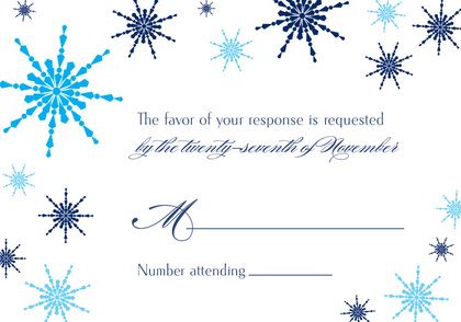 Modern Snowflakes Grey RSVP Cards