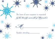 Modern Snowflakes Blue RSVP Cards