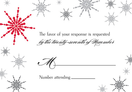 Modern Snowflakes Blue RSVP Cards