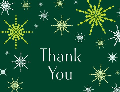 Trendy Snowflakes Black Thank You Cards