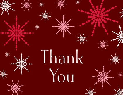 Trendy Snowflakes Black Thank You Cards