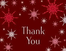 Trendy Snowflakes Red Thank You Cards