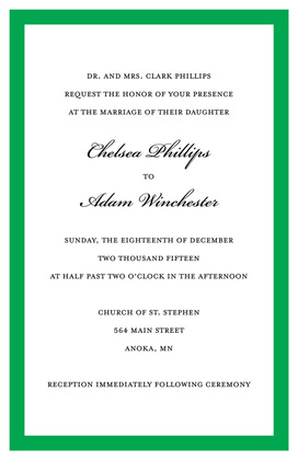 Simple Green Border RSVP Cards