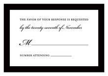 Business White Black Border RSVP Cards