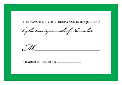 Simple Exquisite Green Border Invitations