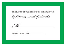 Formal Green Black Border RSVP Cards