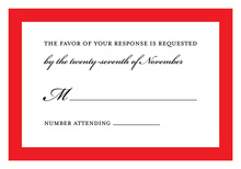 Red Trimmed Damask RSVP Cards