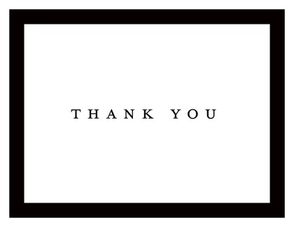 Simple Red Border Thank You Cards