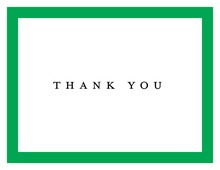 Simple Green Border Thank You Cards