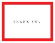Simple Red Border Thank You Cards