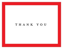 Simple Red Border Thank You Cards