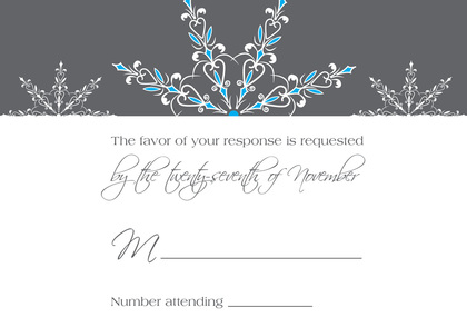 Dainty Snowflakes Yellow RSVP Cards