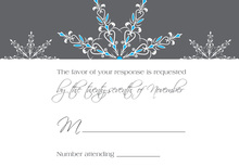 Exquisite Snowflakes Blue RSVP Cards