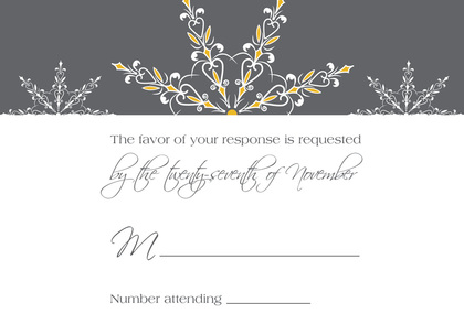 Dainty Snowflakes Yellow Invitations