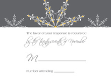 Dainty Snowflakes Yellow RSVP Cards