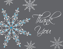 Exquisite Snowflakes Blue Thank You Cards