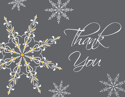 Exquisite Snowflakes Blue Thank You Cards