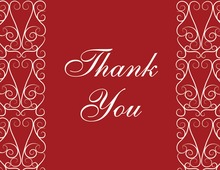 Red Flourish Thank You Cards