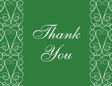 Classic Flourish Green Thank You Cards