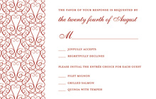 Brown Floral Filigree RSVP Cards