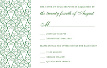 Charming Modern Green RSVP Cards