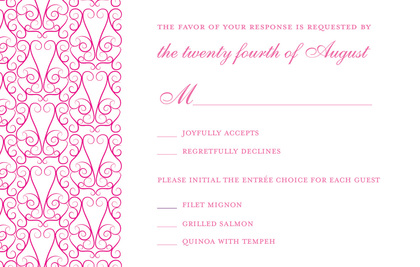 Lovely Simple Gate Design Hot Pink Wedding Invitation