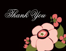 Fashionable Modern Black Thank You Cards