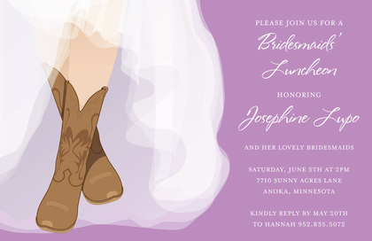 Modern Bride Western Boots Shower Invitations