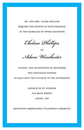 Simply Modern Blue Border RSVP Cards