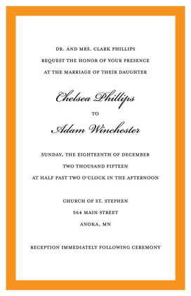 Traditional Orange Border RSVP Cards