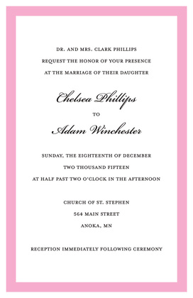 Simply Modern Pink Border RSVP Cards