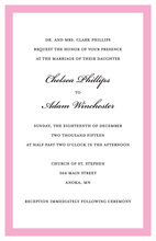 Simply Modern Pink Border Party Invitations