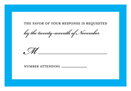 Simply Modern Blue Border Party Invitations