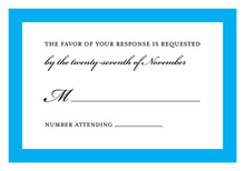 Trendy Bright Blue RSVP Cards