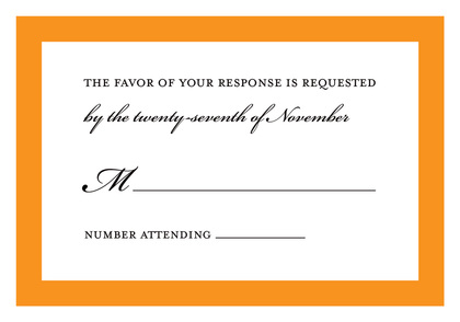 Traditional Orange Border Party Invitations