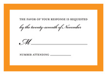 Formal Orange Black Border RSVP Cards